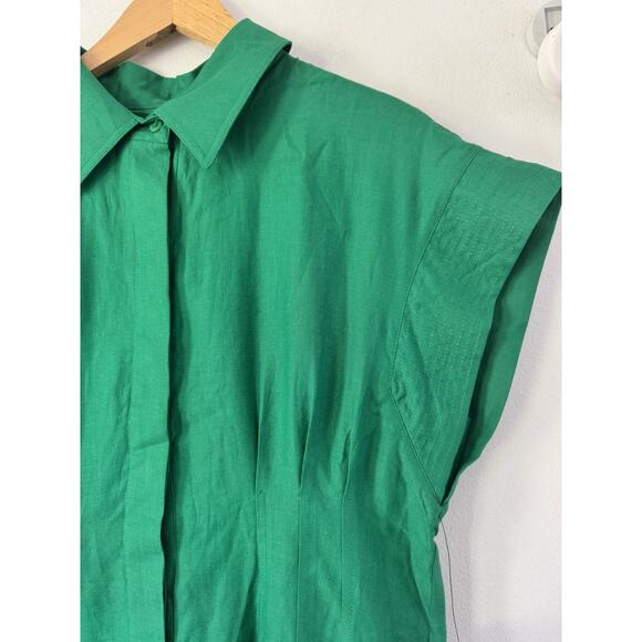 NWT Tuckernuck Garden Green Embroidered Cotton Linen Callie Mini Dress Large - Picture 7 of 10